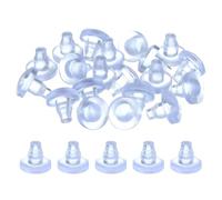 sourcing map Lot de 20 pare-chocs de table en verre avec tige en caoutchouc antidérapant pour trou de 7 mm, embouts de pieds de meubles pour chaise, placard (transparent)