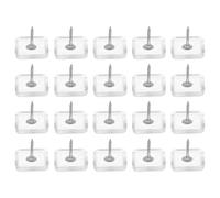 sourcing map Lot de 20 patins carrés en plastique pour meubles, 25 mm, protecteurs de sol en bois dur pour chaise, table, bureau, pieds d'armoire, transparent