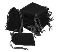 sourcing map Lot de 20 petites pochettes en velours avec cordons de serrage - 5,1 x 7,1 cm - Pour emballer et ranger des bijoux, noir