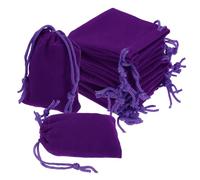 sourcing map Lot de 20 petites pochettes en velours avec cordons de serrage, 5 x 7,1 cm, pochettes cadeaux pour emballage et rangement de bijoux, violet
