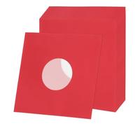 sourcing map Lot de 20 pochettes intérieures en papier kraft antistatique, 110 g/m², trou central avec doublure en polyester pour disques vinyle (rouge)