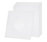 sourcing map Lot de 20 pochettes intérieures en papier kraft antistatique, 110 g/m², trou central avec doublure en polyester pour disques vinyles LP - 25,4 x 25,4 cm - Blanc