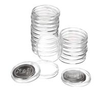 sourcing map Lot de 20 porte-pièces en plastique acrylique transparent pour protéger les pièces de monnaie en argent ou étiquette NFC - 28 mm
