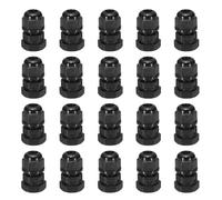 sourcing map Lot de 20 presse-étoupes réglables M10 x 1,12,7 cm en nylon PA6 de 2,5 à 6 mm, connecteurs étanches IP68 avec joints anti-corrosion pour systèmes électriques industriels/extérieurs (noir)