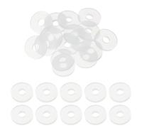 sourcing map Lot de 20 rondelles plates M5 en silicone - 5 mm x 15 mm x 2 mm d'épaisseur - Œillets unis en plastique - Pour tuyau d'eau, blanc