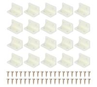 sourcing map Lot de 20 supports en L en plastique de 38,1 x 22,3 mm, grand support carré en forme de L, angle droit de 90 degrés avec vis pour étagères, armoire, chaise, tiroir, clôture, jaune