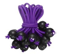 sourcing map Lot de 20 tendeurs élastiques à boules de 10,2 cm avec boules pour tentes, camping, bâche, affiches, boucles extensibles, supports de bâche, bâche en caoutchouc (violet/noir)