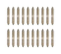sourcing map Lot de 20 vis à double extrémité, M4 x 25 mm en acier au carbone, vis autotaraudeuses à bois pour meubles en bois, couleur zinc
