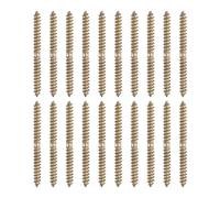 sourcing map Lot de 20 vis à double extrémité, M6 x 70 mm, boulons de suspension en acier au carbone, vis autotaraudeuses à bois pour meubles en bois, couleur zinc
