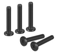 sourcing map Lot de 20 vis à métaux à tête ronde plate M6-1,0 x 35 mm, en acier inoxydable 304, filetage complet, oxyde noir