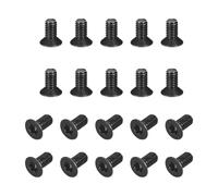 sourcing map Lot de 20 vis à métaux antivol Torx à tête plate M6-1,0 x 12 mm, alliage d'acier de qualité 10,9, tête fraisée, filetage complet, finition oxyde noir