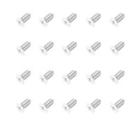 sourcing map Lot de 20 vis à métaux M6 x 12 mm à tête fraisée plate en acier inoxydable 304 à filetage complet Phillips pour connexion de meubles et appareils électriques (blanc)