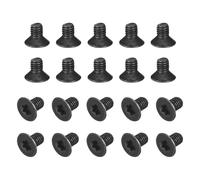 sourcing map Lot de 20 vis à métaux Torx M5-0,8 x 8 mm à tête plate en alliage d'acier de qualité 10,9, tête fraisée, filetage complet, finition oxyde noir