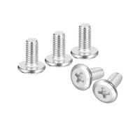 sourcing map Lot de 20 vis à tête cruciforme à tête ronde plate M5 x 10 mm, en acier inoxydable 304, filetage complet, finition brillante, vis de connexion pour meubles