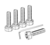 sourcing map Lot de 20 vis à tête hexagonale M3 x 10 mm en acier inoxydable 304 avec clé, filetage complet, argenté