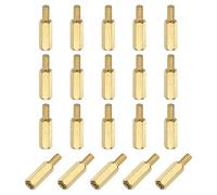 sourcing map Lot de 20 vis d'espacement filetées mâles vers femelles, M3 x 12 mm + 6 mm en laiton pour carte mère PCB pour drone quadricoptère, ordinateur et carte de circuit imprimé