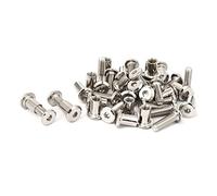 sourcing map Lot de 20 vis hexagonales M6 x 20 mm, ton argenté