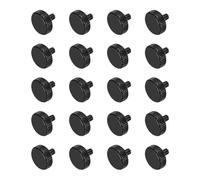 sourcing map Lot de 20 vis moletées M3 x 5 mm, vis moletées à tête plate en acier noir plaqué zinc, boulons à tête moletée, boutons de serrage à la main