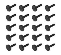 sourcing map Lot de 20 vis moletées M4 x 16 mm, vis moletées à tête plate en acier noir plaqué zinc, boulons à tête moletée, boutons de serrage, fixations filetées