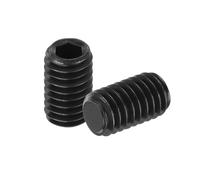 sourcing map Lot de 20 vis sans tête à six pans creux M6 x 10 mm en alliage d'acier à pointe plate pour poignées de porte, réparation de luminaires, noir