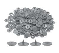 sourcing map Lot de 200 boutons-pression ronds en plastique T5 sans couture pour vêtements, couture, manteaux, couches, bavoirs, travaux manuels, gris