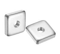 sourcing map Lot de 200 écrous carrés M6 x 20 mm x 5 mm en acier au carbone plaqué zinc à filetage grossier pour réparations domestiques et ingénierie professionnelle Argenté