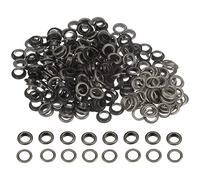 sourcing map Lot de 200 œillets ronds colorés de 10 mm avec rondelles pour scrapbooking, chaussures, vêtements, cuir, toile, gris foncé