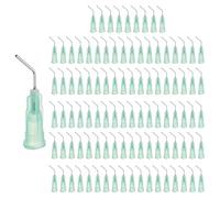 sourcing map Lot de 200 pointes d'aiguilles de distribution pré-pliées, calibre 21, en acier inoxydable, pointe de distribution courbée à 45 degrés, pointe de 1,3 cm, pointe émoussée avec Luer, vert