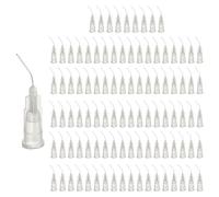 sourcing map Lot de 200 pointes d'aiguilles de distribution pré-pliées, calibre 27, en acier inoxydable à 45 degrés, pointe de distribution coudée de 1,3 cm avec Luer Slip, gris