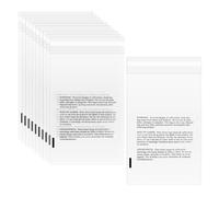 sourcing map Lot de 200 sacs en polyéthylène transparents auto-scellants avec avertissement d'étouffement, 15,2 x 22,8 cm avec adhésif extra fort pour emballage de vente au détail