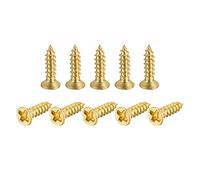 sourcing map Lot de 200 vis à bois en laiton, M2 x 8 mm, Phillips à tête plate auto-taraudeuse, pour charnières de porte, meubles en bois, appareils ménagers
