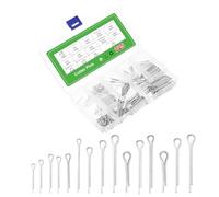 sourcing map Lot de 225 goupilles fendues en acier inoxydable 304 de 15 tailles pour appareils ménagers, équipements de sport, réparation mécanique automobile (argent)