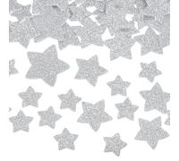 sourcing map Lot de 228 autocollants en mousse à paillettes - 3 tailles - En forme d'étoile scintillante - Pour loisirs créatifs, bricolage et décoration - Argenté