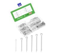 sourcing map Lot de 230 goupilles fendues en acier inoxydable 304 de 6 tailles pour appareils ménagers, équipements de sport, réparation mécanique automobile (argent)