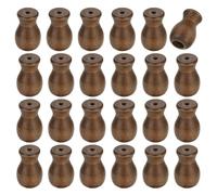 sourcing map Lot de 24 boutons de cordon en bois à suspendre pour fenêtre, stores, rideaux, artisanat, cylindre marron