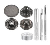 sourcing map Lot de 24 boutons pression en laiton de 17 mm de diamètre avec 4 outils d'installation pour manteau, sac, bateau, toile, pistolet