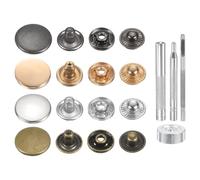 sourcing map Lot de 24 boutons pression en laiton de 20 mm avec 4 outils d'installation pour manteaux, sacs, cuirs, bateaux, toiles, pistolet/bronze