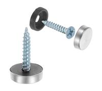 sourcing map Lot de 24 cache-vis, 14 mm de diamètre en acier inoxydable pour rétroviseur, clous décoratifs, joints plats, fixations à vis pour panneaux, publicité, quincaillerie de construction