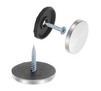 sourcing map Lot de 24 cache-vis, 30 mm de diamètre en acier inoxydable pour rétroviseur, clous décoratifs, joints plats, fixations à vis pour panneaux, publicité, quincaillerie de construction