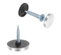 sourcing map Lot de 24 cache-vis en acier inoxydable de 22 mm de diamètre - Capuchons décoratifs - Clous convexes - Pour panneaux publicitaires - Matériel de construction - Argenté