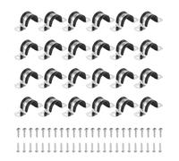 sourcing map Lot de 24 colliers de serrage de 22 mm en acier inoxydable 304 avec revêtement en caoutchouc isolé - Sangle de tuyau avec vis M4 x 20 mm pour installation de tuyau, noir