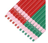 sourcing map Lot de 24 crayons de graisse à décoller - Marqueurs de couleur chinoise pour verre, métal, plastique, papier, crayons de cire non aiguisés pour coloriage, dessin, marquage, vert et rouge