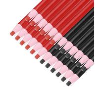 sourcing map Lot de 24 crayons de graisse à décoller - Marqueurs de couleur chinoise pour verre, métal, plastique, papier, crayons de cire non aiguisés pour coloriage, dessin, marquage - Rouge et noir
