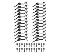 sourcing map Lot de 24 crochets de cabine pivotants et loquets à œillet de 4,3 cm, verrous de porte et de fenêtre en fer avec vis de montage pour fenêtre en bois, placard, armoire, noir