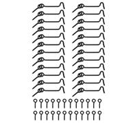 sourcing map Lot de 24 crochets pivotants de cabine et loquet à œillet de 6,3 cm, verrous de porte et de fenêtre en fer avec vis de montage pour fenêtre en bois, placard, armoire, noir