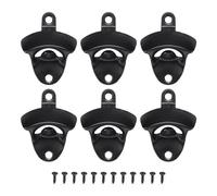 sourcing map Lot de 24 décapsuleurs muraux en alliage avec vis - Cadeau unique pour homme - Décoration de bar - Noir