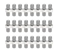 sourcing map Lot de 24 écrous à double extrémité en acier inoxydable, M5 x 16 mm mâle vers mâle fileté à double extrémité pour tige à tête hexagonale, vis filetées à gauche