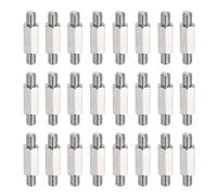 sourcing map Lot de 24 écrous à double extrémité en acier inoxydable, M5 x 26 mm mâle vers mâle fileté à double extrémité pour tige à tête hexagonale, vis filetées à gauche