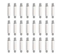 sourcing map Lot de 24 écrous à double extrémité en acier inoxydable, M5 x 37 mm mâle vers mâle fileté à double extrémité pour tige à tête hexagonale, vis filetées à gauche