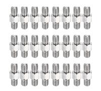 sourcing map Lot de 24 écrous à goujons à double extrémité en acier inoxydable, M6 x 20 mm mâle vers mâle à double extrémité pour tige à tête hexagonale, vis filetées à gauche